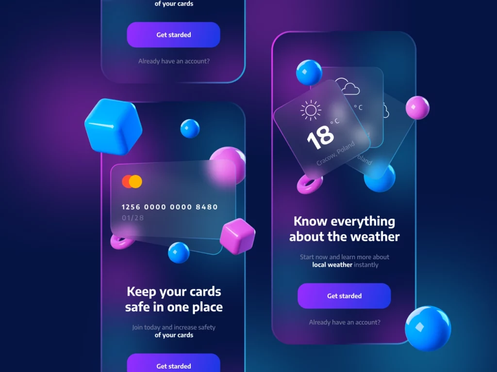Glass background in app design